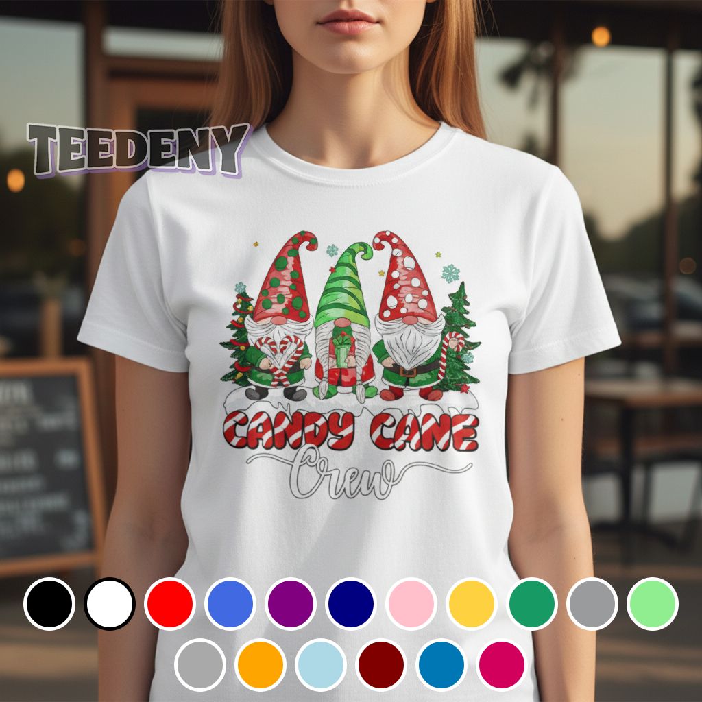 Christmas Gnomes Candy Cane Crew Holiday Shirt