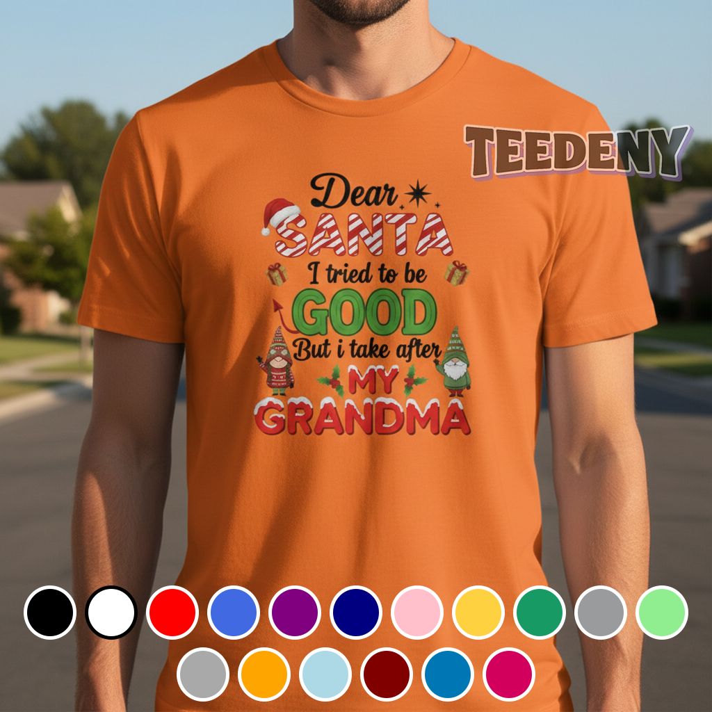Dear Santa I Tried To Be Good But I Take After My Grandma Shirt