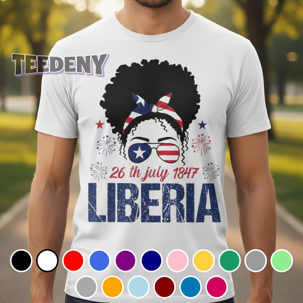 Liberia Independence Day 26th July 1847 Afro Woman Shirt