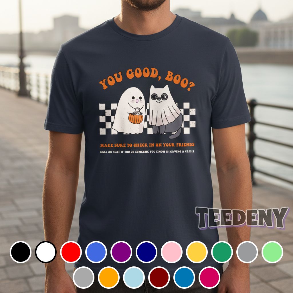You Good Boo Halloween Mental Health Awareness Ghost Cat Shirt