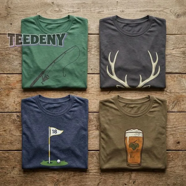 Dad Interest Based Apparel Fishing Hunting Golf Hobby Gift