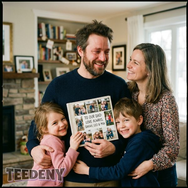 Dad Receiving Personalized Gift From Family
