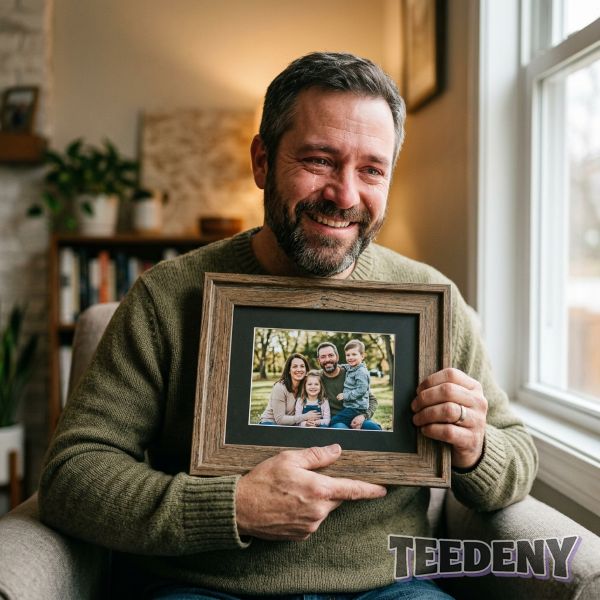 Dad Receiving Personalized Photo Frame Sentimental Gift