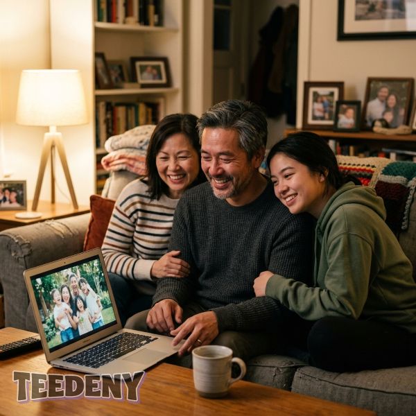 Dad Watching Family Memory Video Meaningful Non Physical Gift