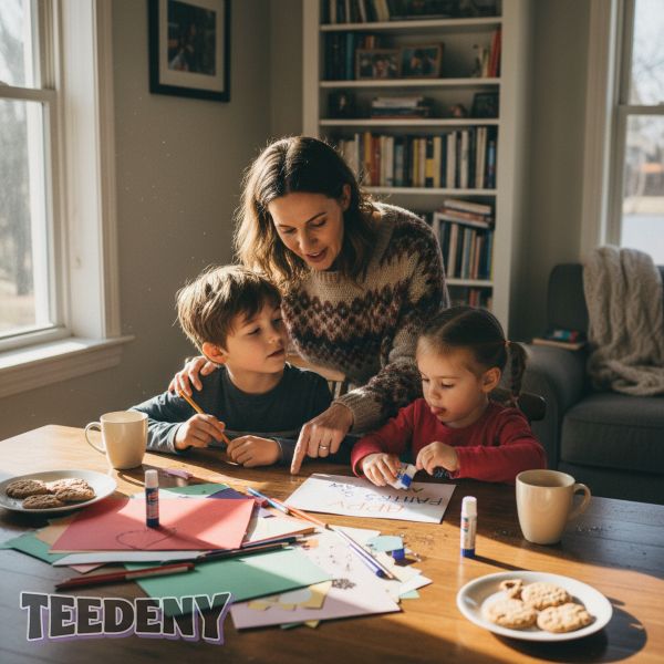 Family Moment Teaching Kids Gratitude For Dad