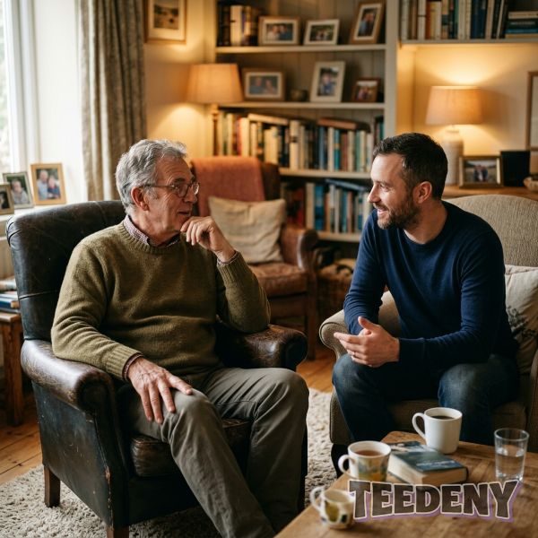 Father And Son Talking About Life At Home