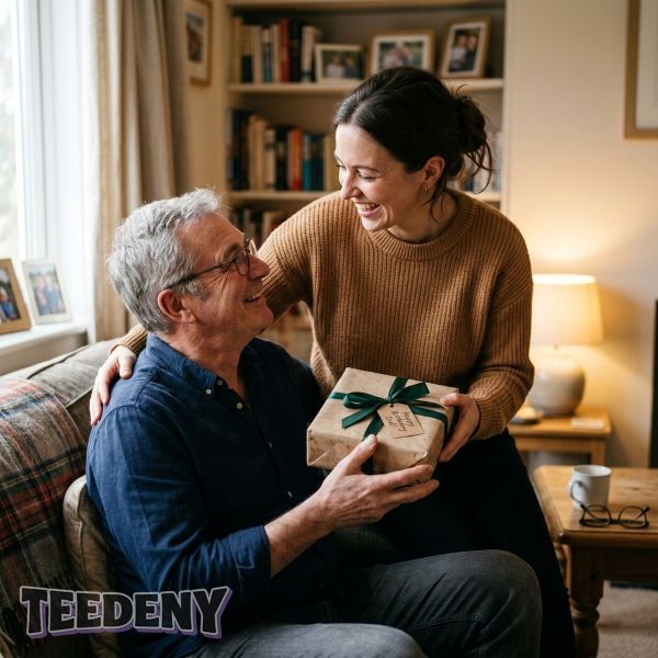 Father Daughter Gift Giving Emotional Family Moment