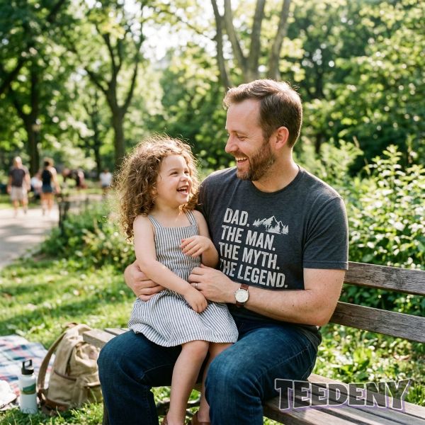 Father Wearing Meaningful Gift Shirt From Daughter