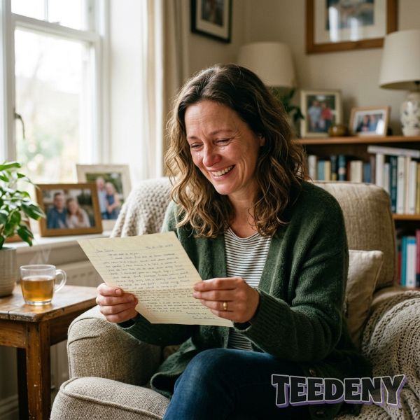 Mom Receiving Meaningful Gift Emotional Real Moment
