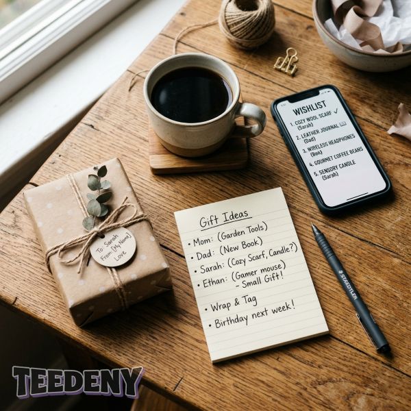 Thoughtful Gift Planning For Dad Flat Lay Real Moment