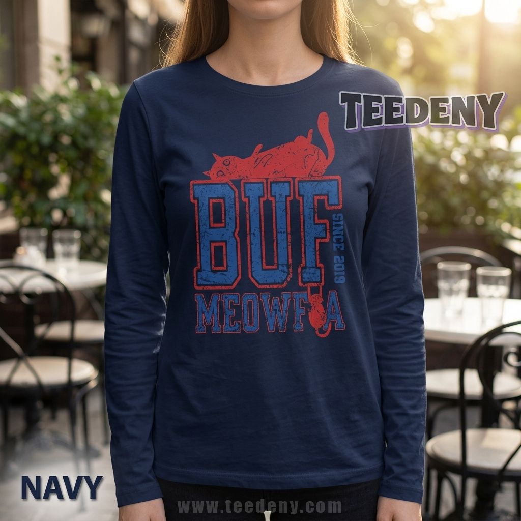Buffalo Bills Meowfia Retro Vintage Cat Fan Long Sleeve Buffalo Bills Meowfia Retro Vintage Cat Fan Long Sleeve