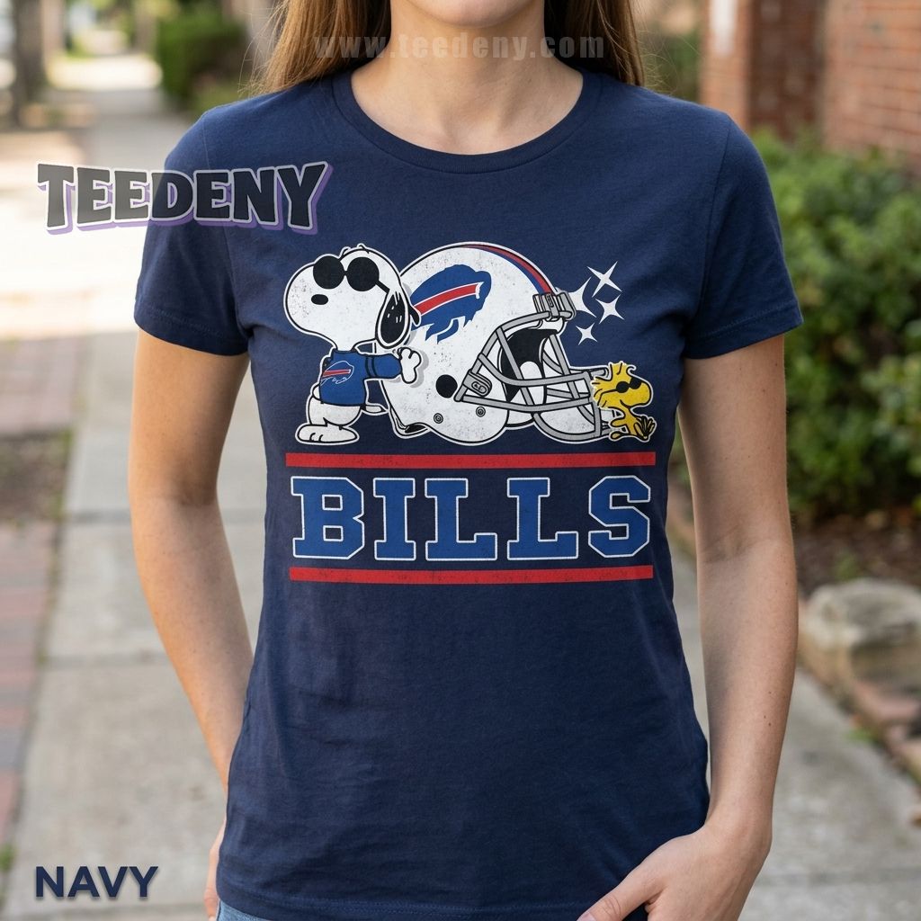 Buffalo Bills Peanuts Gang Football Shirt Classic Cartoon Style