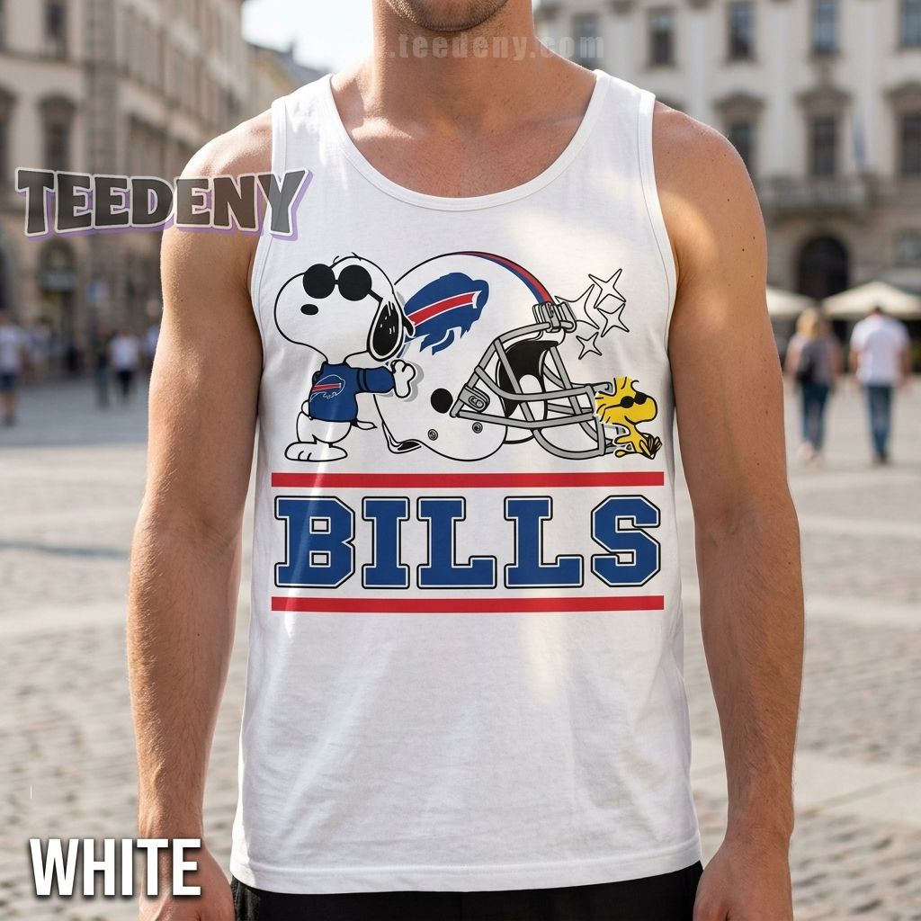 Buffalo Bills Peanuts Gang Football Tanktop Classic Cartoon Style Buffalo Bills Peanuts Gang Football Tanktop Classic Cartoon Style