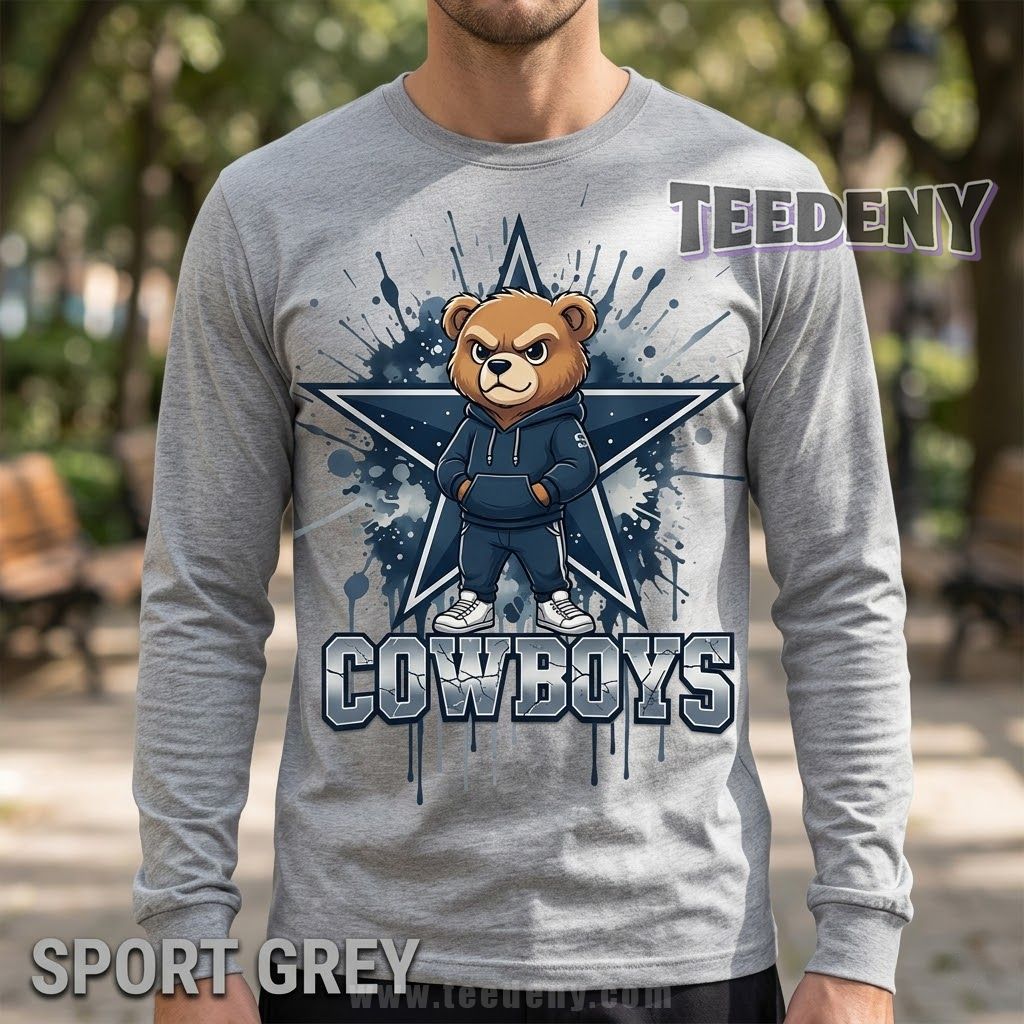 Cute Bear Dallas Cowboys Merch Long Sleeve Cute Bear Dallas Cowboys Merch Long Sleeve