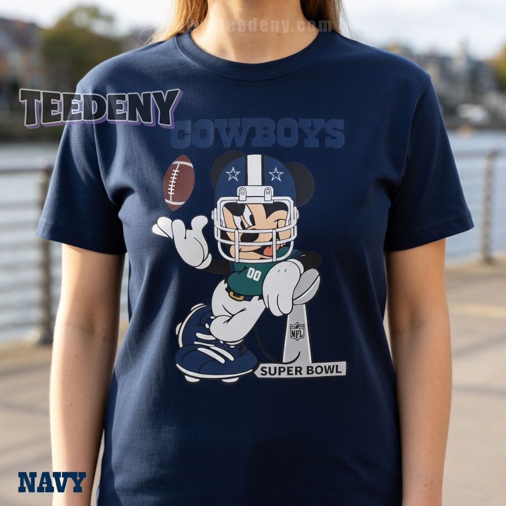 Dallas Cowboys Mickey Mouse Shirt For Supper Bowl