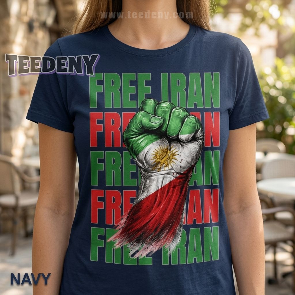 Free Iran Freedom Fist Lion And Sun Shirt