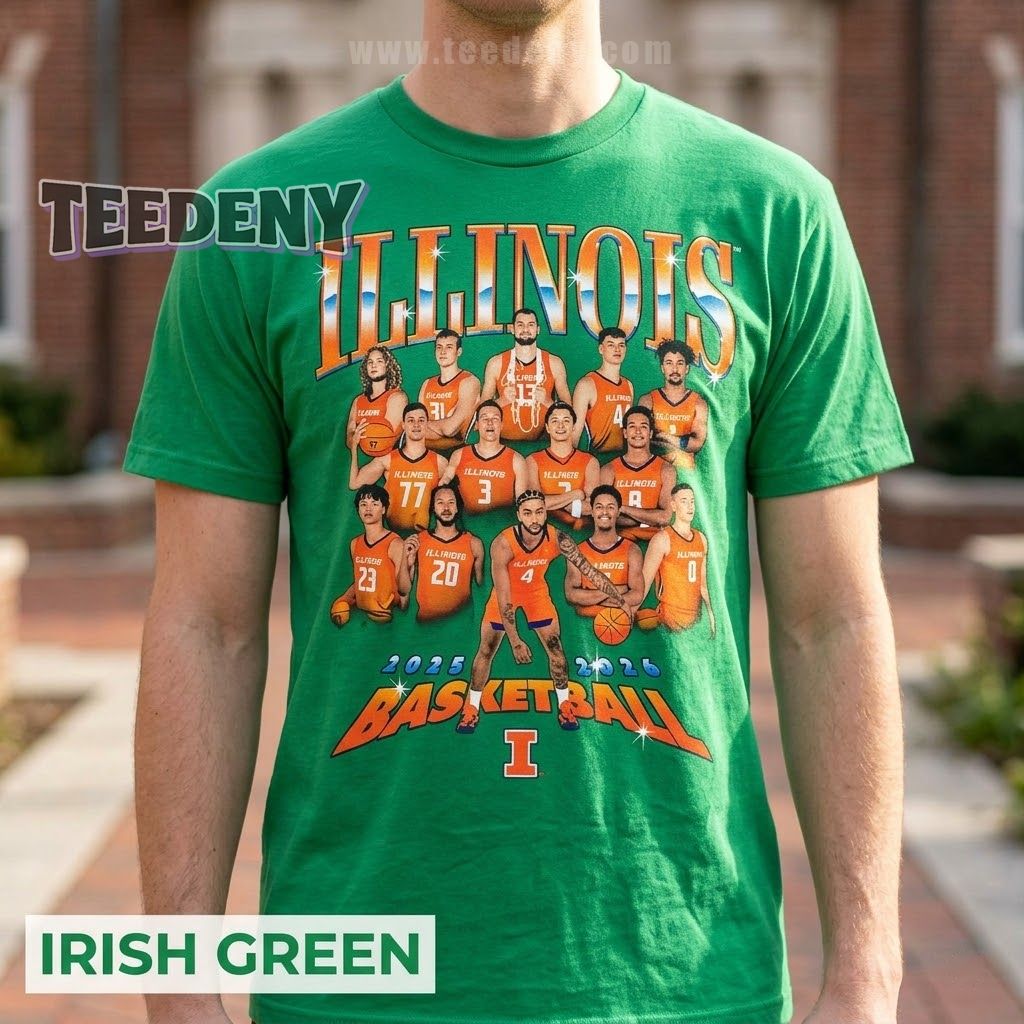 Illinois Fighting Illini 2025-2026 Basketball Team Roster T-Shirt