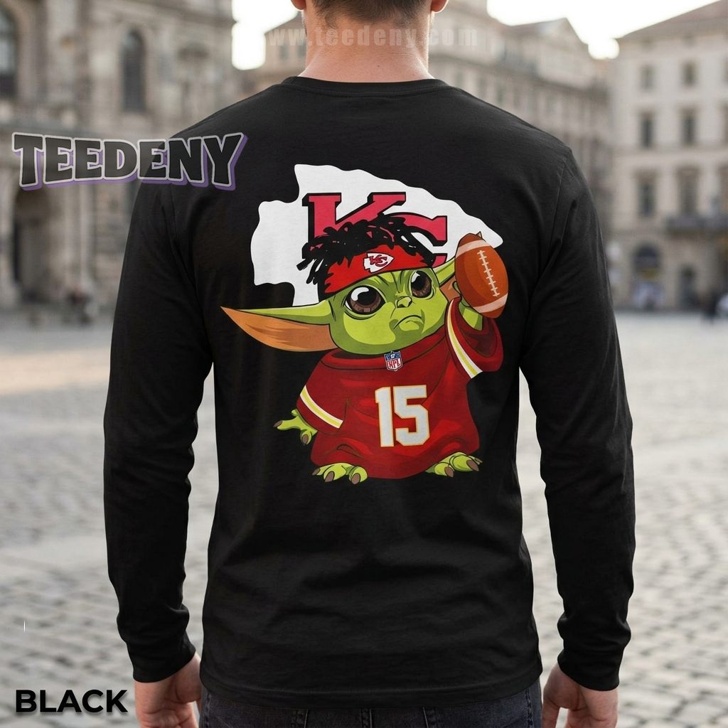 KC Chiefs Baby Yoda Long Sleeve For Teen KC Chiefs Baby Yoda Long Sleeve For Teen