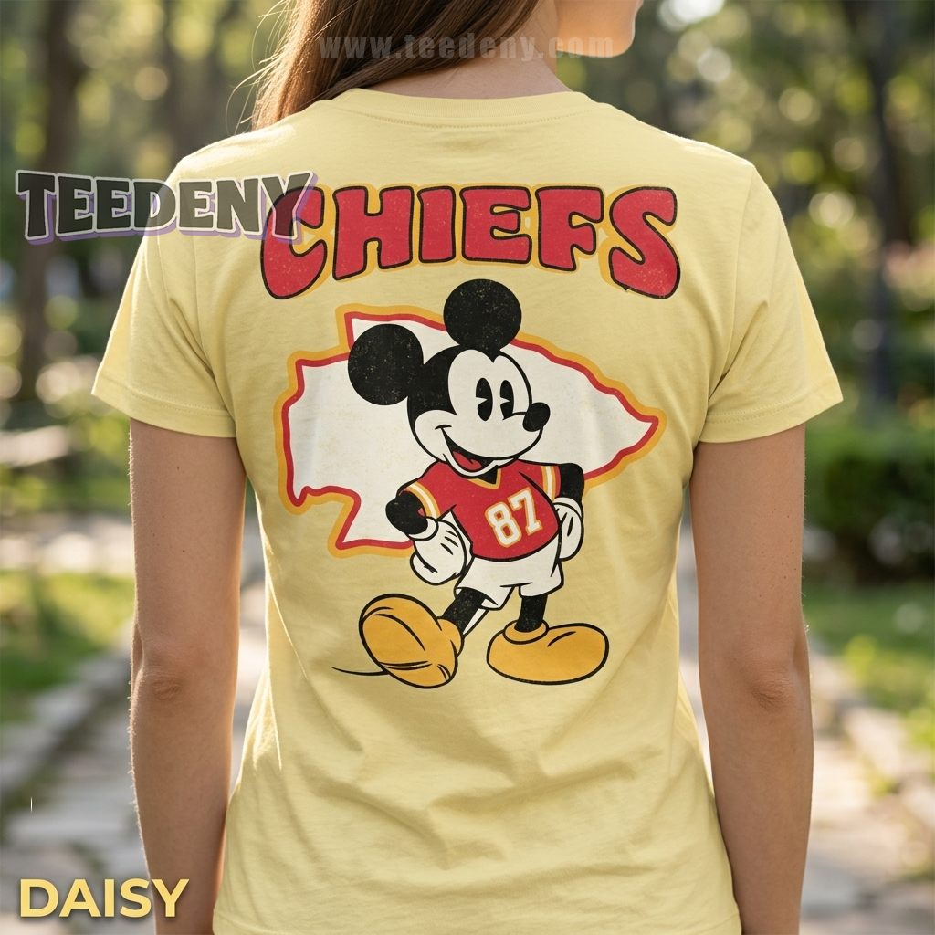 KC Chiefs Disney Shirt Mickey Mouse Football Player