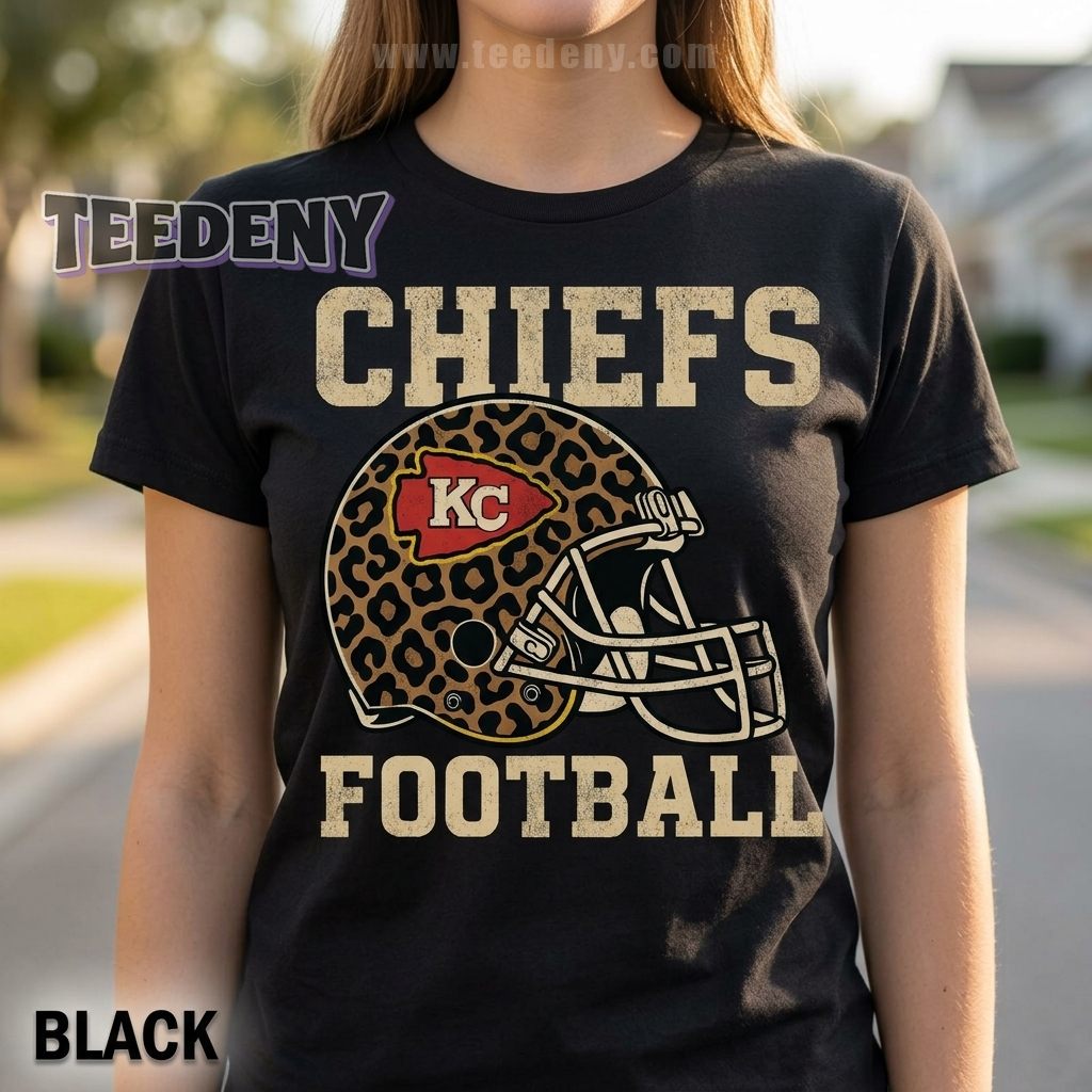 KC Chiefs Football Shirt With Leopard