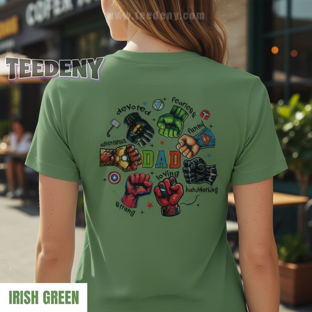 Personalized Superhero Dad Fist Shirt With Meaningful Adjectives