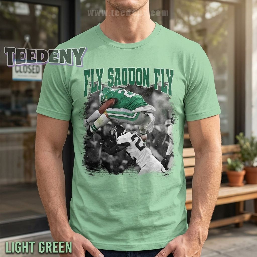 Philadelphia Fly Saquon Fly Backwards Hurdle Graphic T-Shirt Philadelphia Fly Saquon Fly Backwards Hurdle Graphic T-Shirt