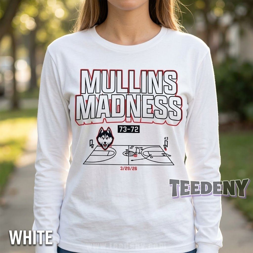 UConn 73-72 Duke Mullins Madness Shot Diagram 2026 Long Sleeve UConn 73-72 Duke Mullins Madness Shot Diagram 2026 Long Sleeve