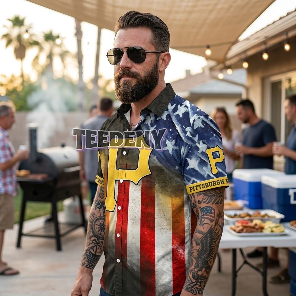 4th July Pittsburgh Pirates Hawaiian Shirt Front