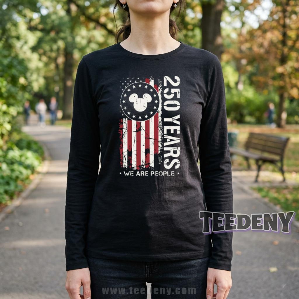 America 250 Years We Are People Mouse American Flag Long Sleeve America 250 Years We Are People Mouse American Flag Long Sleeve
