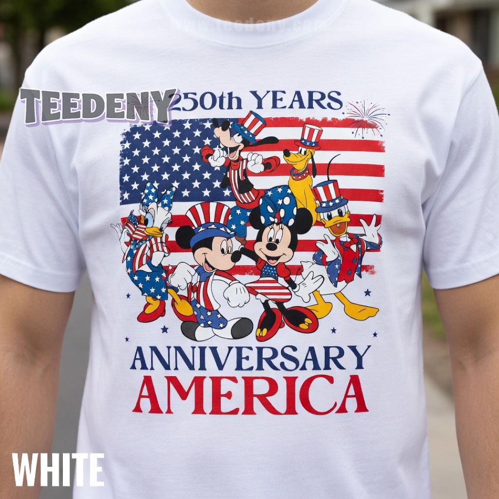 America 250th Anniversary Patriotic Mouse And Friends 4th Of July Shirt