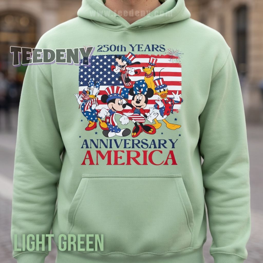 America 250th Anniversary Patriotic Mouse And Friends 4th Of July Hoodie America 250th Anniversary Patriotic Mouse And Friends 4th Of July Hoodie