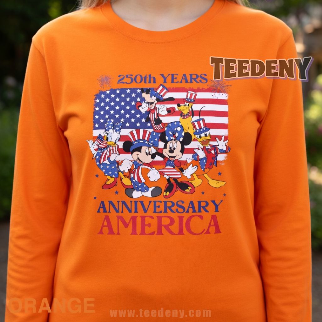America 250th Anniversary Patriotic Mouse And Friends 4th Of July Long Sleeve America 250th Anniversary Patriotic Mouse And Friends 4th Of July Long Sleeve