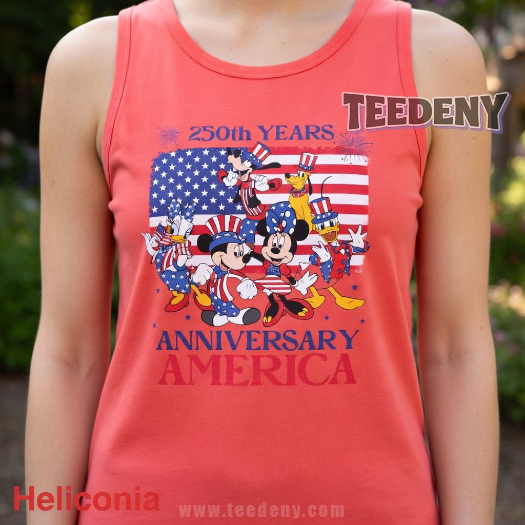 America 250th Anniversary Patriotic Mouse And Friends 4th Of July Tanktop America 250th Anniversary Patriotic Mouse And Friends 4th Of July Tanktop