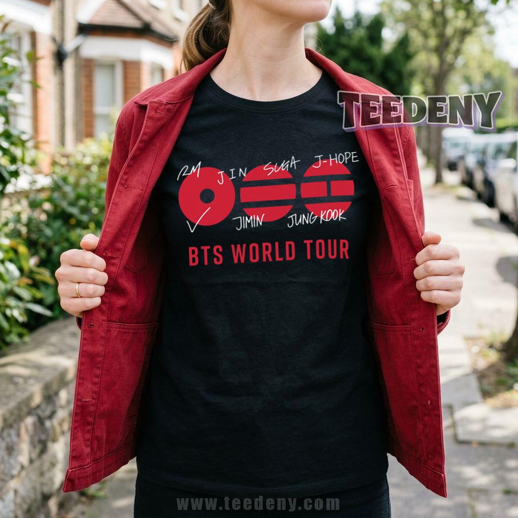 BTS World Tour RM Jin Suga J-Hope V Jimin Jungkook Members T-Shirt