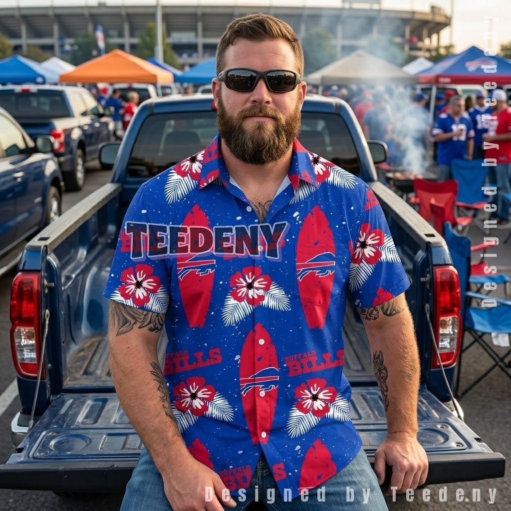 Buffalo Bills Surfboard Beach Party Shirt Front