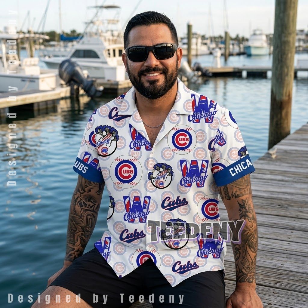 Chicago Cubs Custom Logo Hawaiian Shirt Front