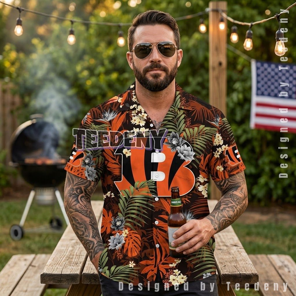 Cincinnati Bengals Funny Slogan Tropical Shirt Front
