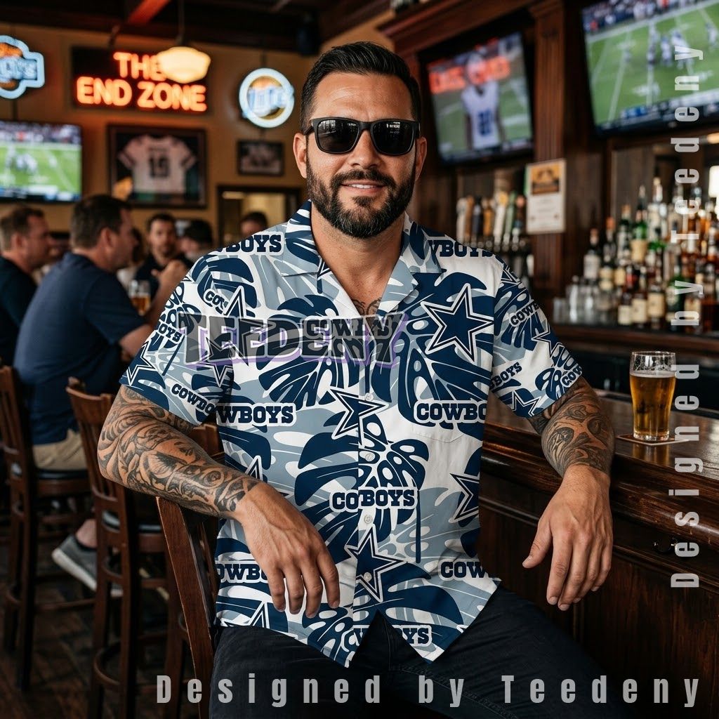 Dallas Cowboys Monstera Leaf Tropical Shirt Front
