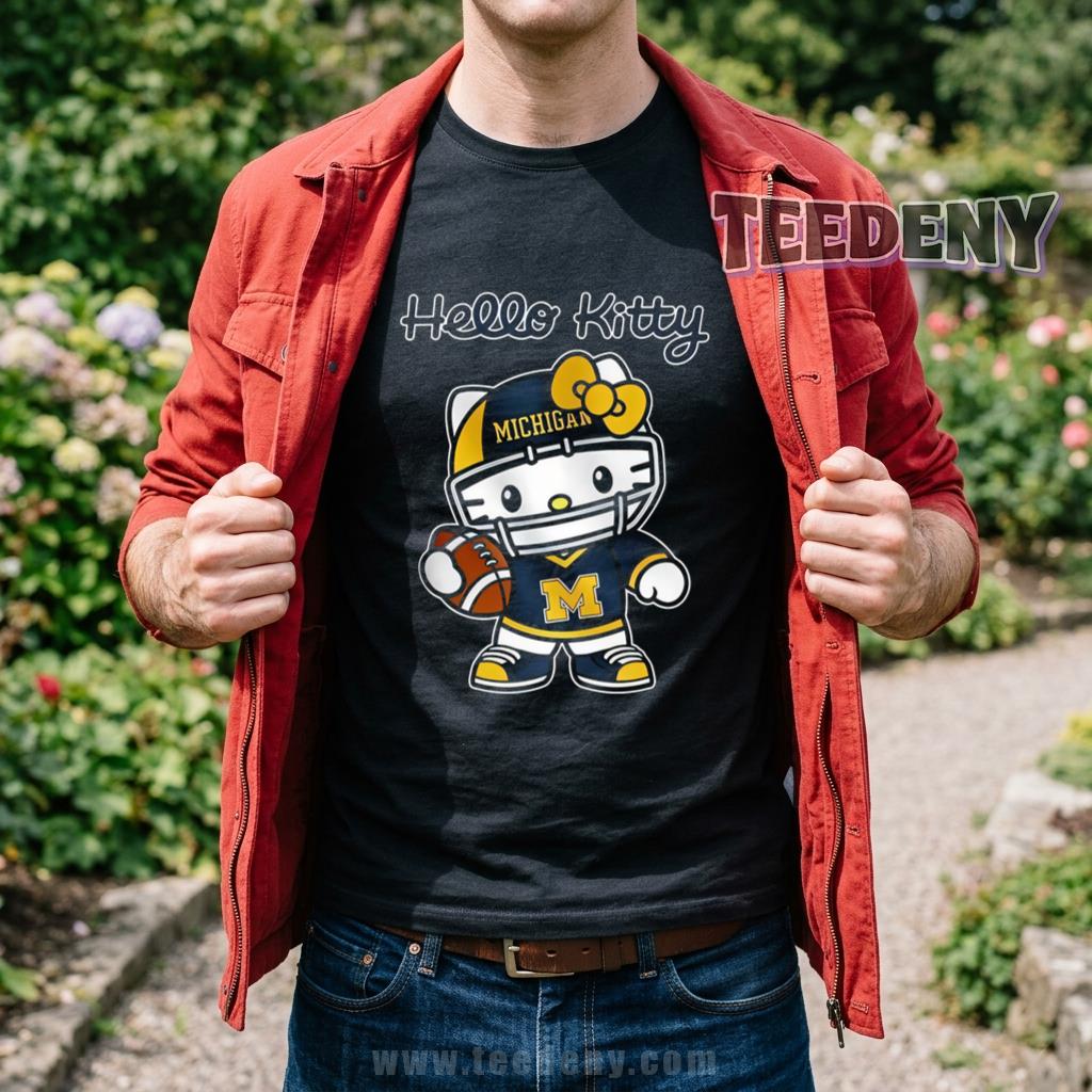 Hello Kitty Michigan Wolverines Football Shirt