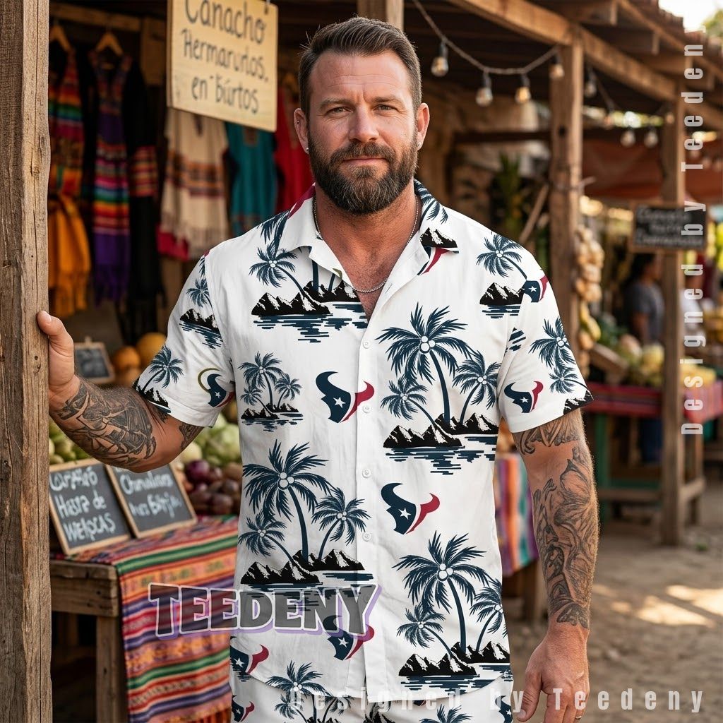 Houston Texans Palm Island Beach Shirt Front