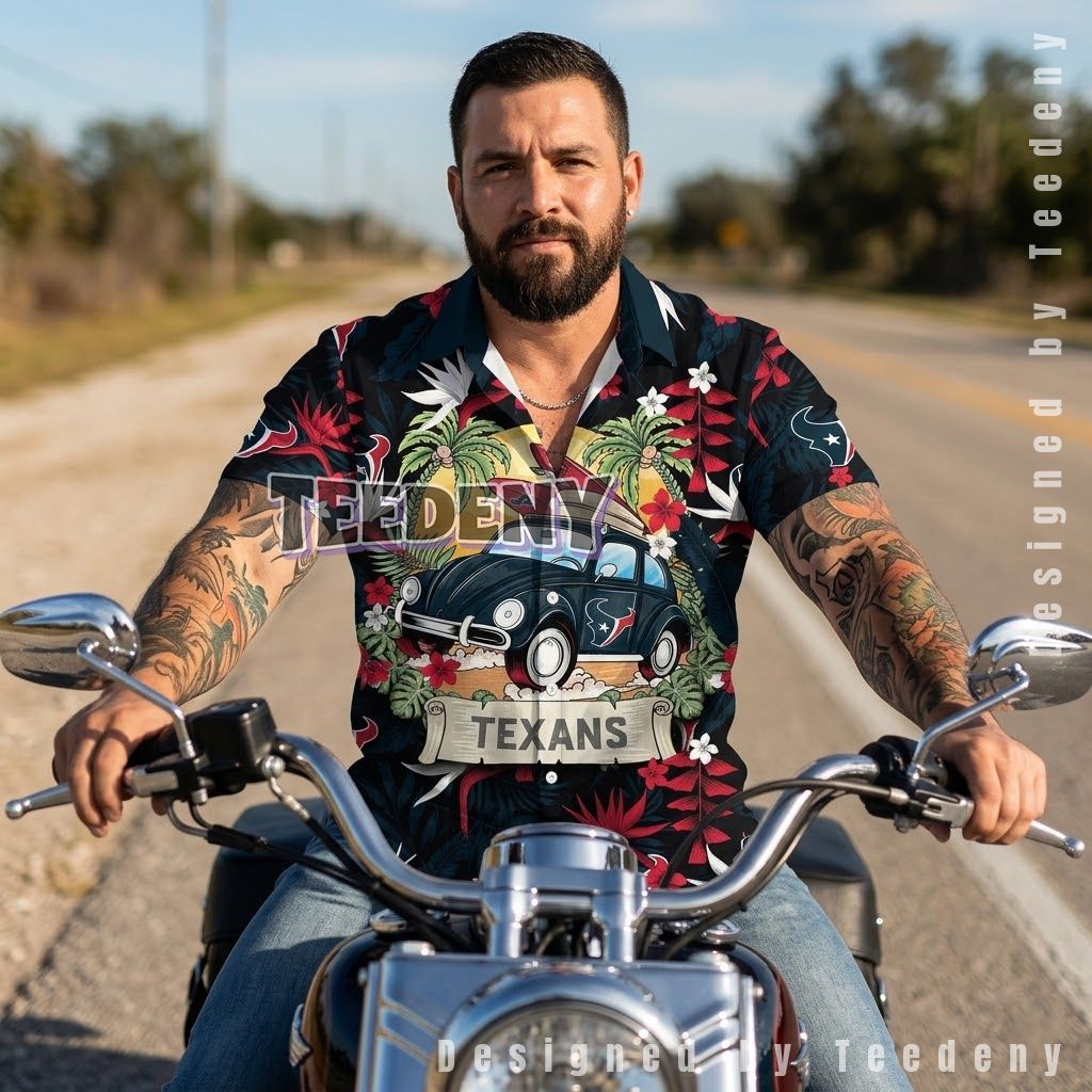 Houston Texans Surf Car Hawaiian Shirt Front
