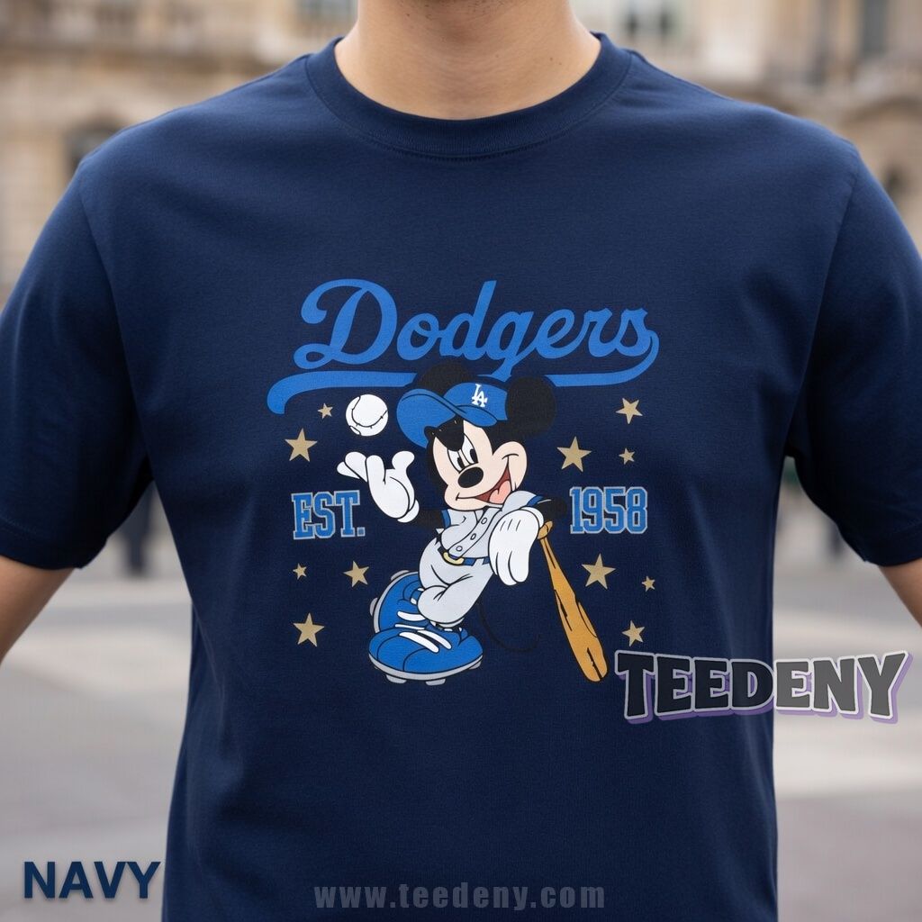 Los Angeles Dodgers Mickey Mouse Cartoon Shirt