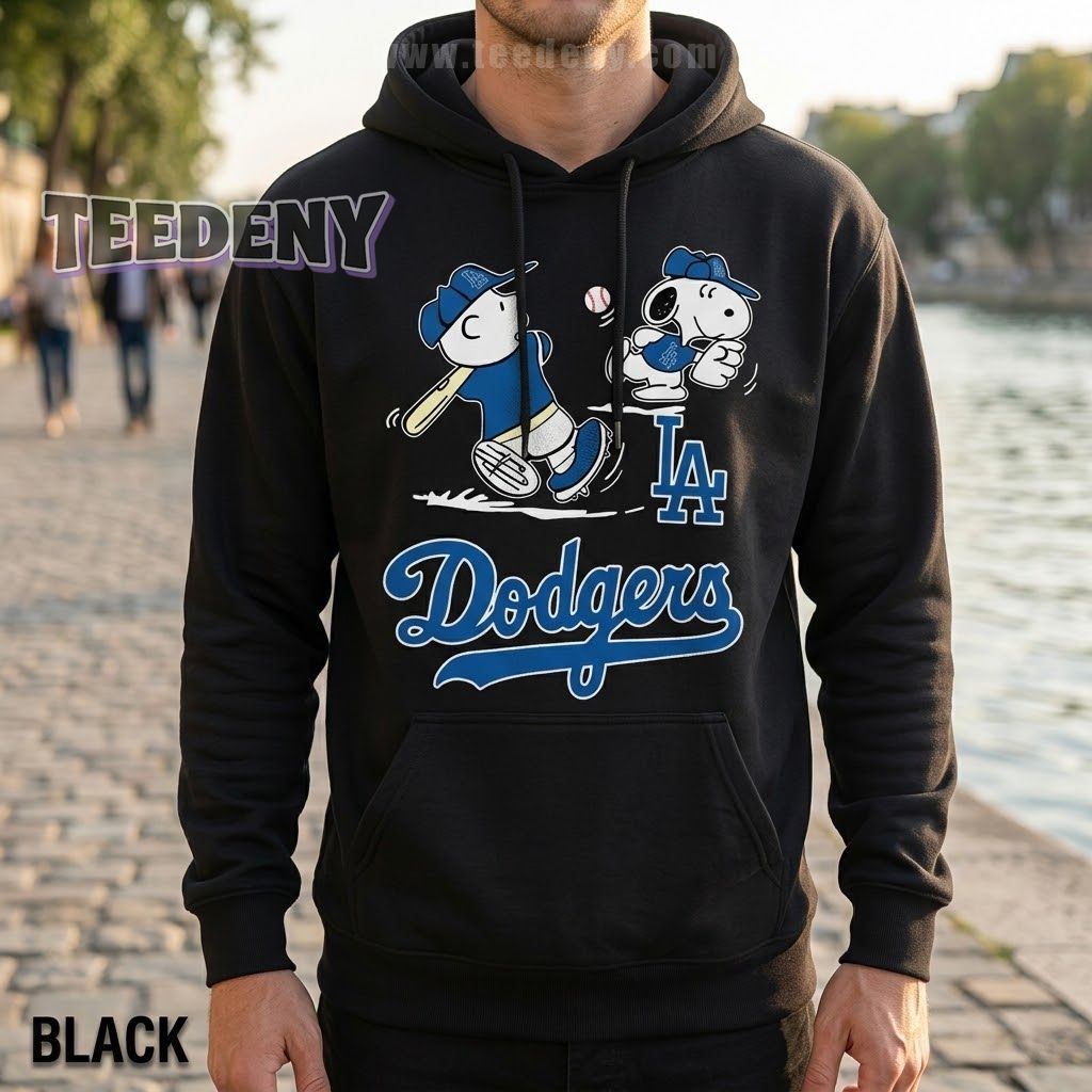 Los Angeles Dodgers Peanuts Gang Cartoon Hoodie Los Angeles Dodgers Peanuts Gang Cartoon Hoodie