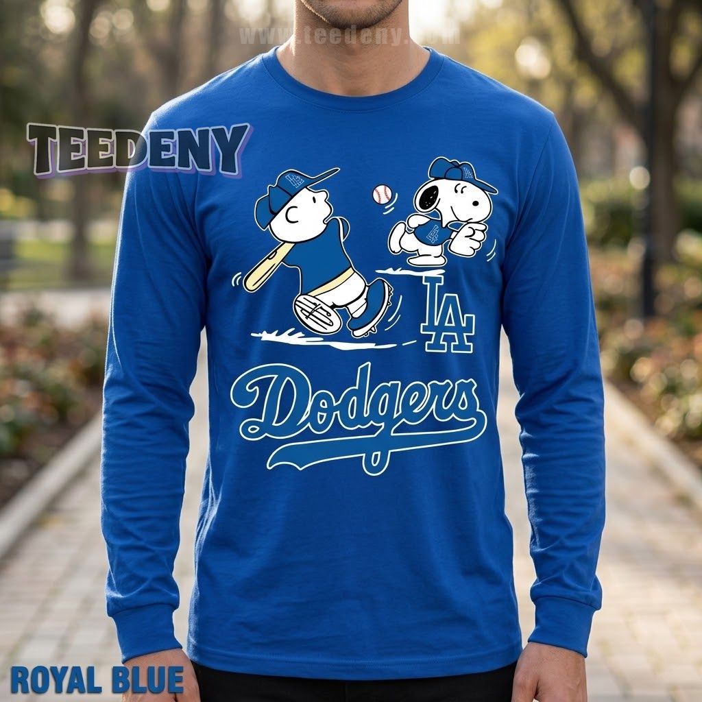 Los Angeles Dodgers Peanuts Gang Cartoon Long Sleeve Los Angeles Dodgers Peanuts Gang Cartoon Long Sleeve
