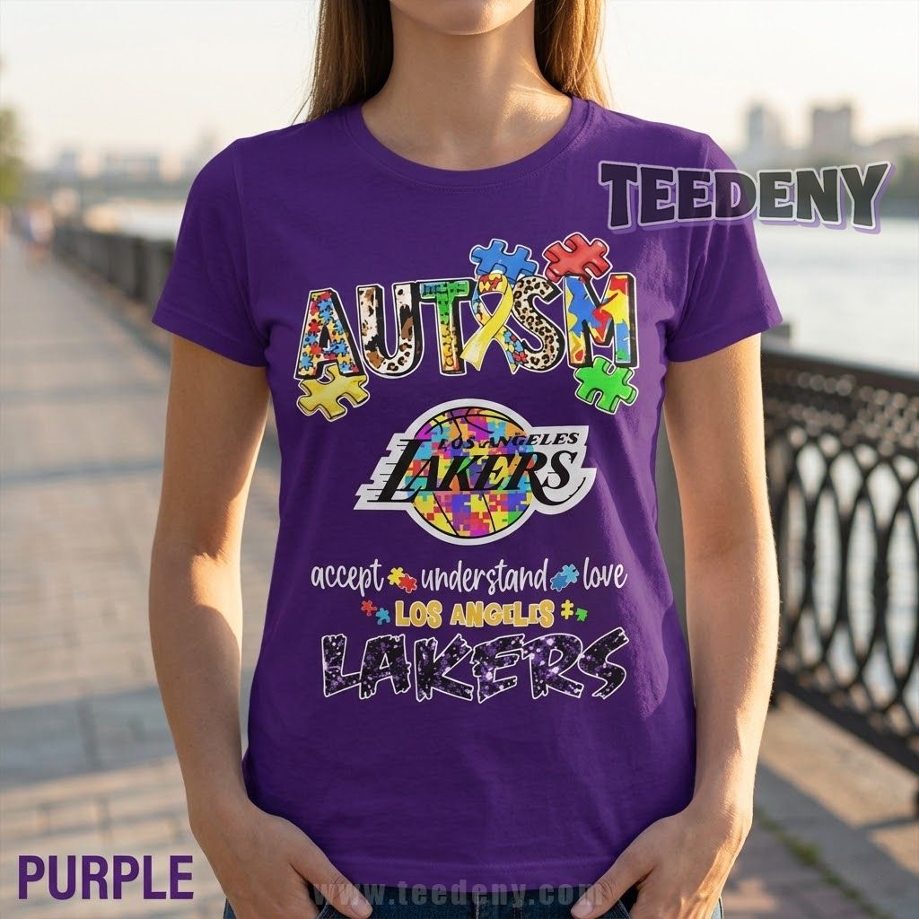 Los Angeles Lakers Autism Awareness Shirt Accept Understand Love