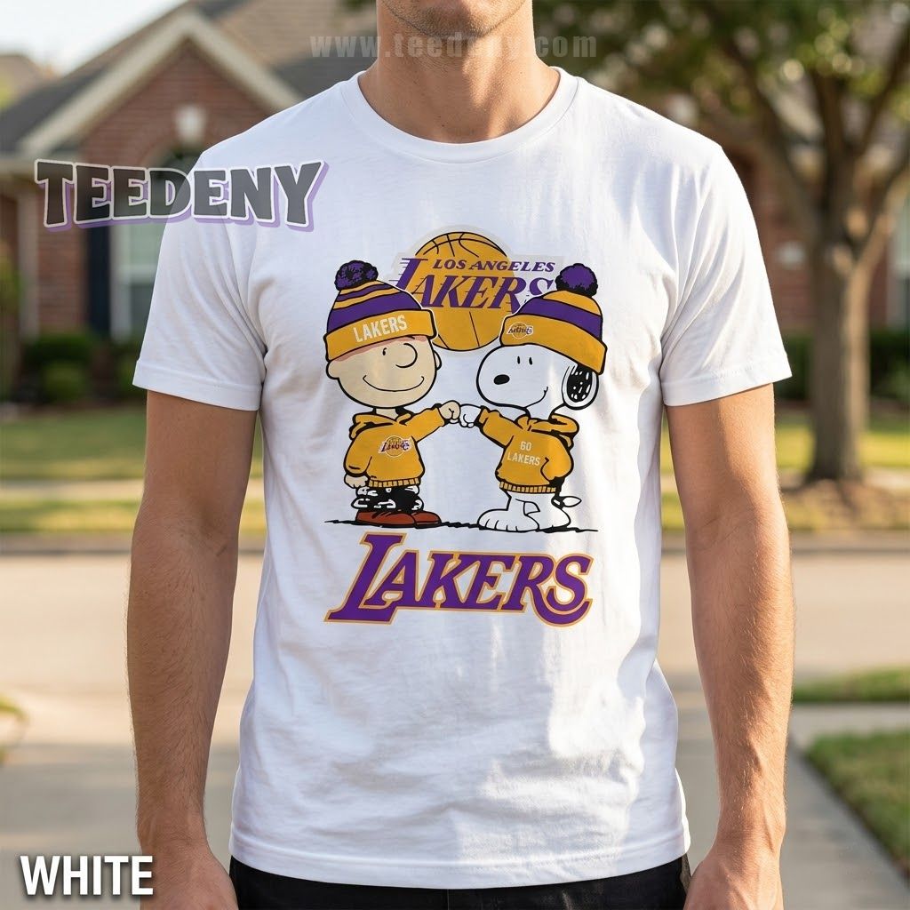 Los Angeles Lakers Charlie Brown Snoopy Men Shirt