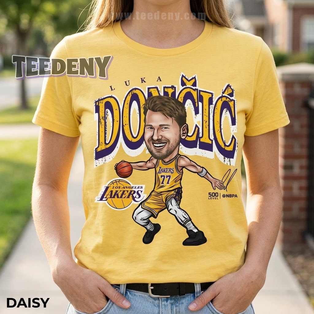 Los Angeles Lakers Luka Doncic Cartoon Style Shirt