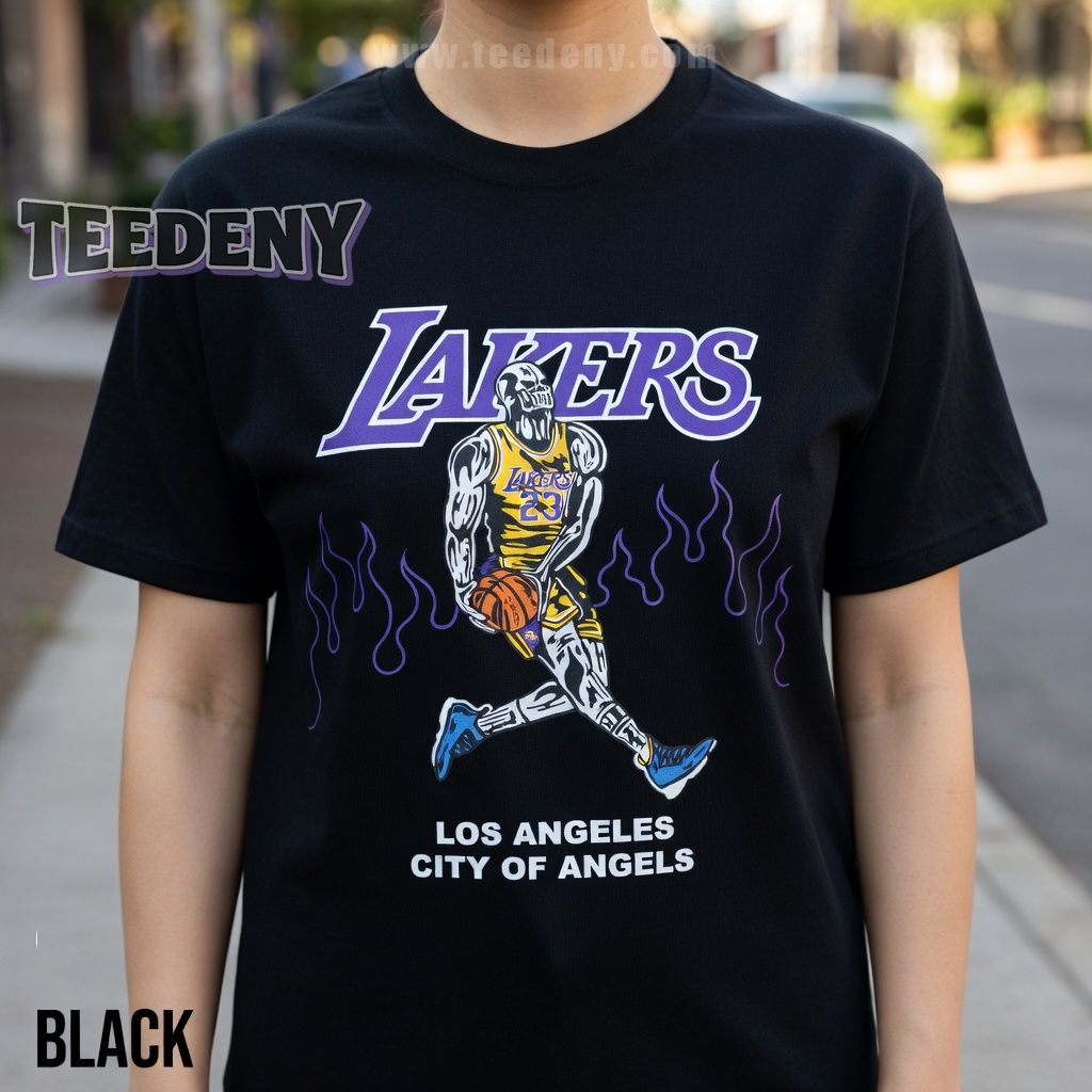Los Angeles Lakers Skeleton Horror Shirt