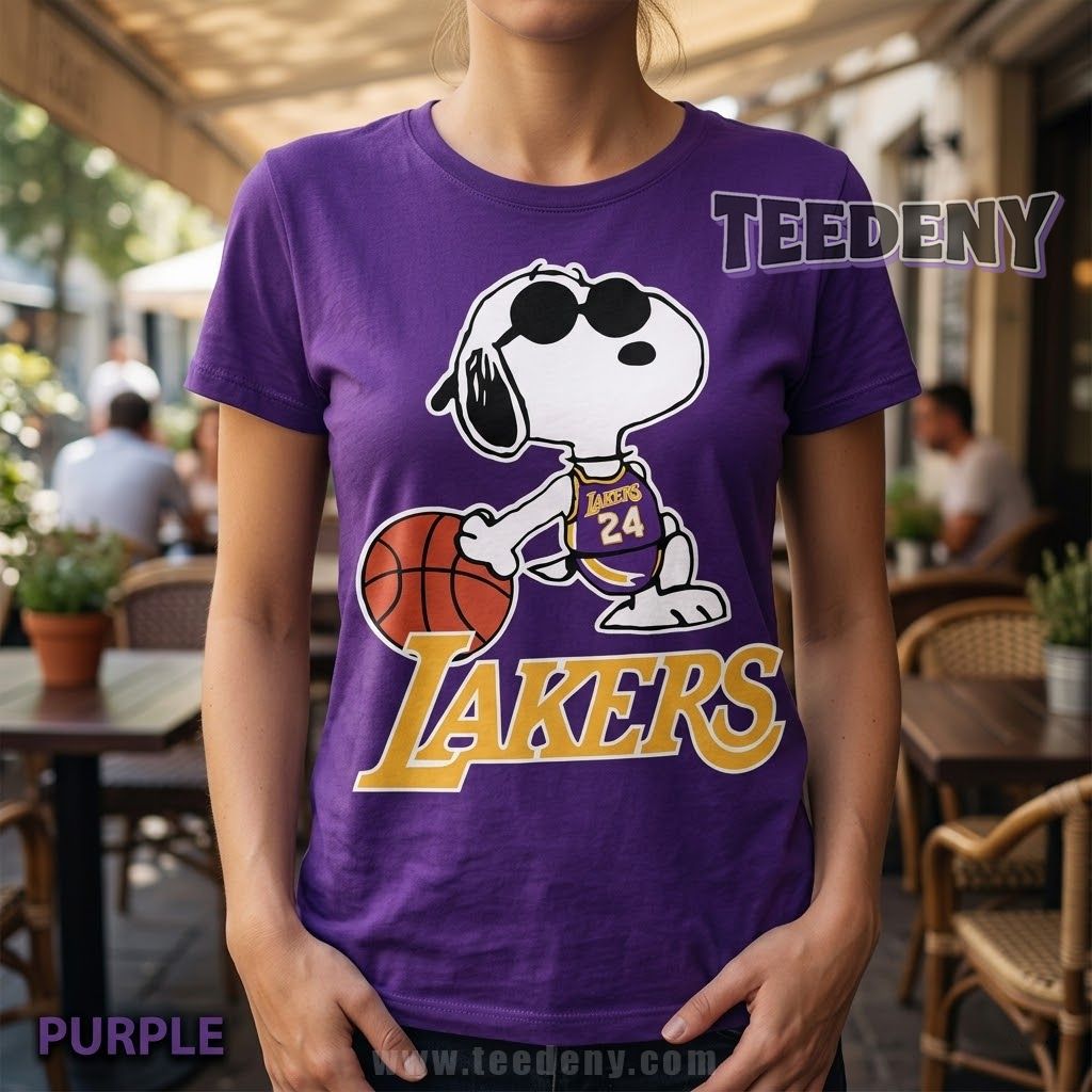 Los Angeles Lakers Snoopy Youth Tee Cool Design