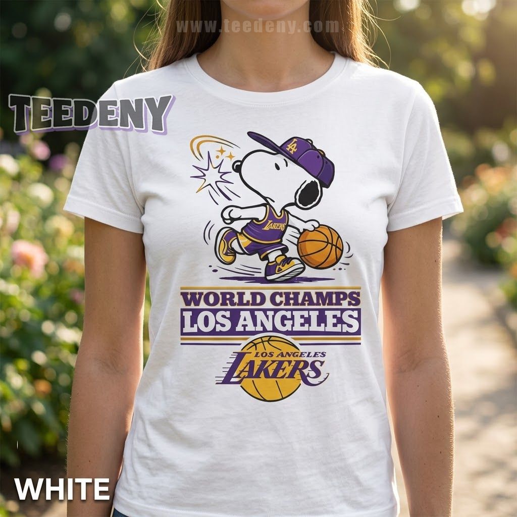 Los Angeles Lakers World Champs Snoopy Graphic Tee